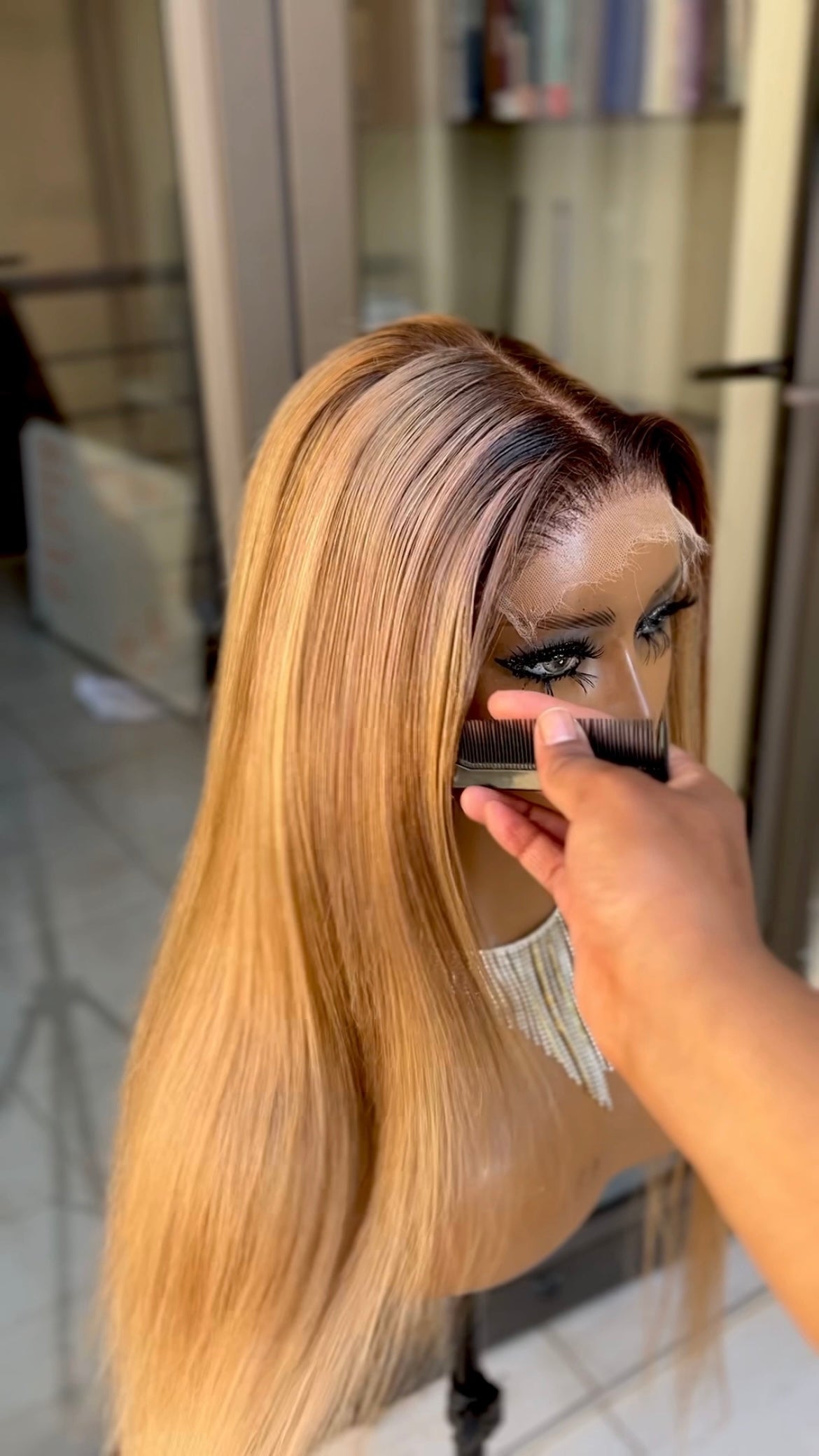 YONCE UNIT- GLUELESS RAW BLONDE HD WIG WITH DARK ROOTS