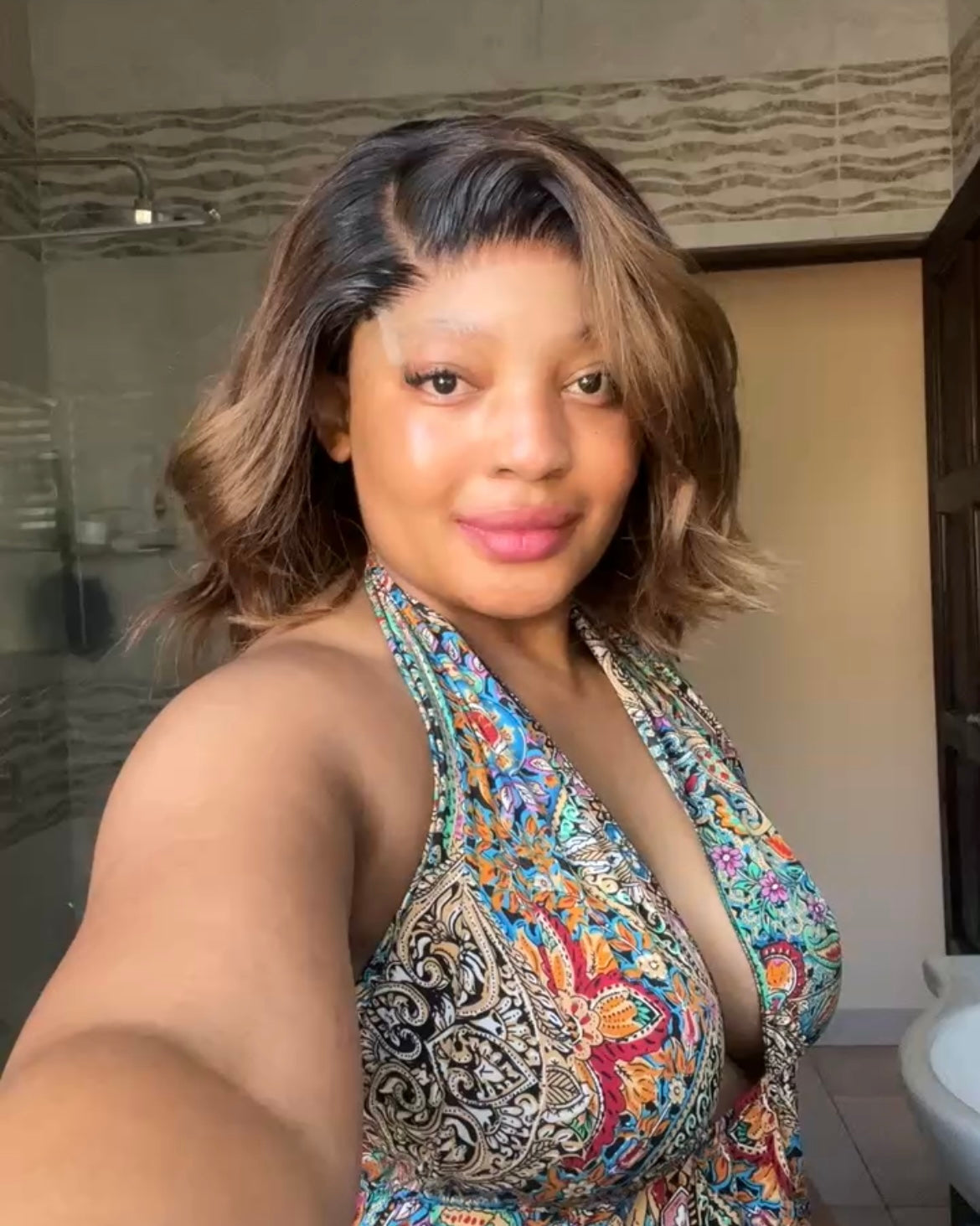 HIGHLIGHTED LAYERED BOB- Glueless premium hd raw wig